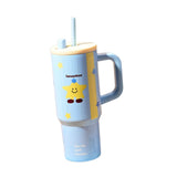 Maxbell Tumbler with Handle Reusable and Straw Leakproof 710ml for Car Office Coffee A