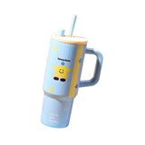 Maxbell Tumbler with Handle Reusable and Straw Leakproof 710ml for Car Office Coffee A