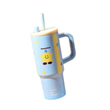 Maxbell Tumbler with Handle Reusable and Straw Leakproof 710ml for Car Office Coffee A