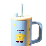 Maxbell Tumbler with Handle Reusable and Straw Leakproof 710ml for Car Office Coffee A