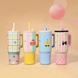 Maxbell Tumbler with Handle Reusable and Straw Leakproof 710ml for Car Office Coffee A