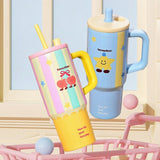 Maxbell Tumbler with Handle Reusable and Straw Leakproof 710ml for Car Office Coffee A