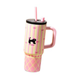 Maxbell Tumbler with Handle Reusable and Straw Leakproof 710ml for Car Office Coffee B