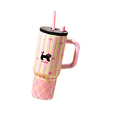 Maxbell Tumbler with Handle Reusable and Straw Leakproof 710ml for Car Office Coffee B