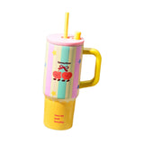 Maxbell Tumbler with Handle Reusable and Straw Leakproof 710ml for Car Office Coffee C