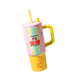 Maxbell Tumbler with Handle Reusable and Straw Leakproof 710ml for Car Office Coffee C