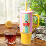 Maxbell Tumbler with Handle Reusable and Straw Leakproof 710ml for Car Office Coffee C