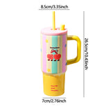 Maxbell Tumbler with Handle Reusable and Straw Leakproof 710ml for Car Office Coffee C