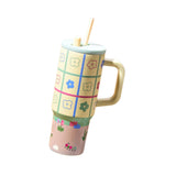 Maxbell Tumbler with Handle Reusable and Straw Leakproof 710ml for Car Office Coffee D
