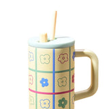Maxbell Tumbler with Handle Reusable and Straw Leakproof 710ml for Car Office Coffee D