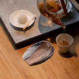 Maxbell Coffee Bean Dosing Cup Wood Resin Cha He Tea Vessel for Office Tea Room Home Color A