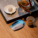 Maxbell Coffee Bean Dosing Cup Wood Resin Cha He Tea Vessel for Office Tea Room Home Color E