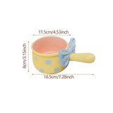 Maxbell Fruit Salad Bowl with Handles Ceramic Soup Crock for Cereal Beef Stew Pasata Yellow