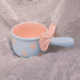 Maxbell Fruit Salad Bowl with Handles Ceramic Soup Crock for Cereal Beef Stew Pasata Blue