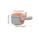 Maxbell Fruit Salad Bowl with Handles Ceramic Soup Crock for Cereal Beef Stew Pasata Blue