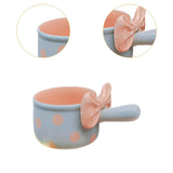 Maxbell Fruit Salad Bowl with Handles Ceramic Soup Crock for Cereal Beef Stew Pasata Blue