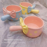 Maxbell Fruit Salad Bowl with Handles Ceramic Soup Crock for Cereal Beef Stew Pasata Blue