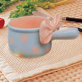 Maxbell Fruit Salad Bowl with Handles Ceramic Soup Crock for Cereal Beef Stew Pasata Blue