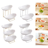Maxbell Fruit Bowl for Kitchen Counter Serving Bowl with Metal Rack for Cake Dessert 2 Tier Gold Shelf