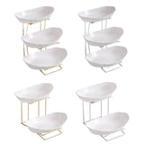 Maxbell Fruit Bowl for Kitchen Counter Serving Bowl with Metal Rack for Cake Dessert 2 Tier Gold Shelf