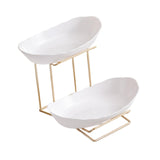 Maxbell Fruit Bowl for Kitchen Counter Serving Bowl with Metal Rack for Cake Dessert 2 Tier Gold Shelf