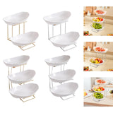 Maxbell Fruit Bowl for Kitchen Counter Serving Bowl with Metal Rack for Cake Dessert 2 Tier Gold Shelf