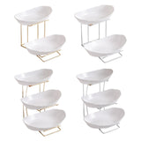 Maxbell Fruit Bowl for Kitchen Counter Serving Bowl with Metal Rack for Cake Dessert 2 Tier Gold Shelf