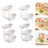 Maxbell Fruit Bowl for Kitchen Counter Serving Bowl with Metal Rack for Cake Dessert 2 Tier Gold Shelf