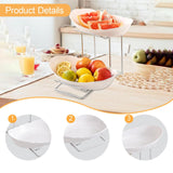 Maxbell Fruit Bowl for Kitchen Counter Serving Bowl with Metal Rack for Cake Dessert 2 Tier Silver Shelf