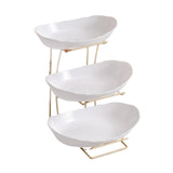 Maxbell Fruit Bowl for Kitchen Counter Serving Bowl with Metal Rack for Cake Dessert 3 Tier Gold Shelf