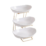 Maxbell Fruit Bowl for Kitchen Counter Serving Bowl with Metal Rack for Cake Dessert 3 Tier Gold Shelf