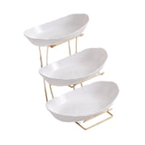 Maxbell Fruit Bowl for Kitchen Counter Serving Bowl with Metal Rack for Cake Dessert 3 Tier Gold Shelf