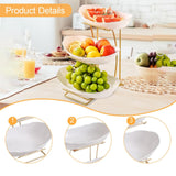 Maxbell Fruit Bowl for Kitchen Counter Serving Bowl with Metal Rack for Cake Dessert 3 Tier Gold Shelf