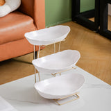 Maxbell Fruit Bowl for Kitchen Counter Serving Bowl with Metal Rack for Cake Dessert 3 Tier Gold Shelf