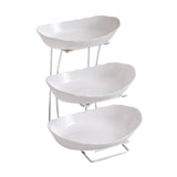 Maxbell Fruit Bowl for Kitchen Counter Serving Bowl with Metal Rack for Cake Dessert 3 Tier Silver Shelf