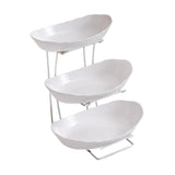 Maxbell Fruit Bowl for Kitchen Counter Serving Bowl with Metal Rack for Cake Dessert 3 Tier Silver Shelf