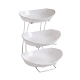 Maxbell Fruit Bowl for Kitchen Counter Serving Bowl with Metal Rack for Cake Dessert 3 Tier Silver Shelf
