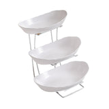 Maxbell Fruit Bowl for Kitchen Counter Serving Bowl with Metal Rack for Cake Dessert 3 Tier Silver Shelf