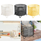 Maxbell Round Metal Wire Basket Sturdy Mesh Storage Bin for Home Laundry Room Toilet White
