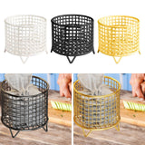 Maxbell Round Metal Wire Basket Sturdy Mesh Storage Bin for Home Laundry Room Toilet White