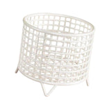 Maxbell Round Metal Wire Basket Sturdy Mesh Storage Bin for Home Laundry Room Toilet White