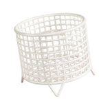Maxbell Round Metal Wire Basket Sturdy Mesh Storage Bin for Home Laundry Room Toilet White