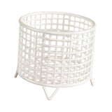 Maxbell Round Metal Wire Basket Sturdy Mesh Storage Bin for Home Laundry Room Toilet White
