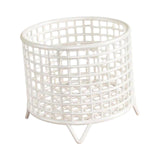 Maxbell Round Metal Wire Basket Sturdy Mesh Storage Bin for Home Laundry Room Toilet White