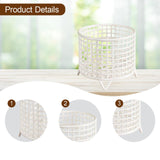Maxbell Round Metal Wire Basket Sturdy Mesh Storage Bin for Home Laundry Room Toilet White