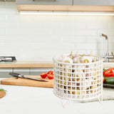Maxbell Round Metal Wire Basket Sturdy Mesh Storage Bin for Home Laundry Room Toilet White