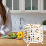 Maxbell Round Metal Wire Basket Sturdy Mesh Storage Bin for Home Laundry Room Toilet White