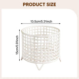 Maxbell Round Metal Wire Basket Sturdy Mesh Storage Bin for Home Laundry Room Toilet White