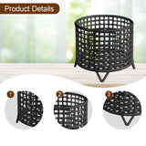 Maxbell Round Metal Wire Basket Sturdy Mesh Storage Bin for Home Laundry Room Toilet Black