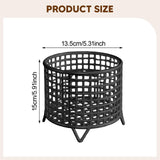 Maxbell Round Metal Wire Basket Sturdy Mesh Storage Bin for Home Laundry Room Toilet Black